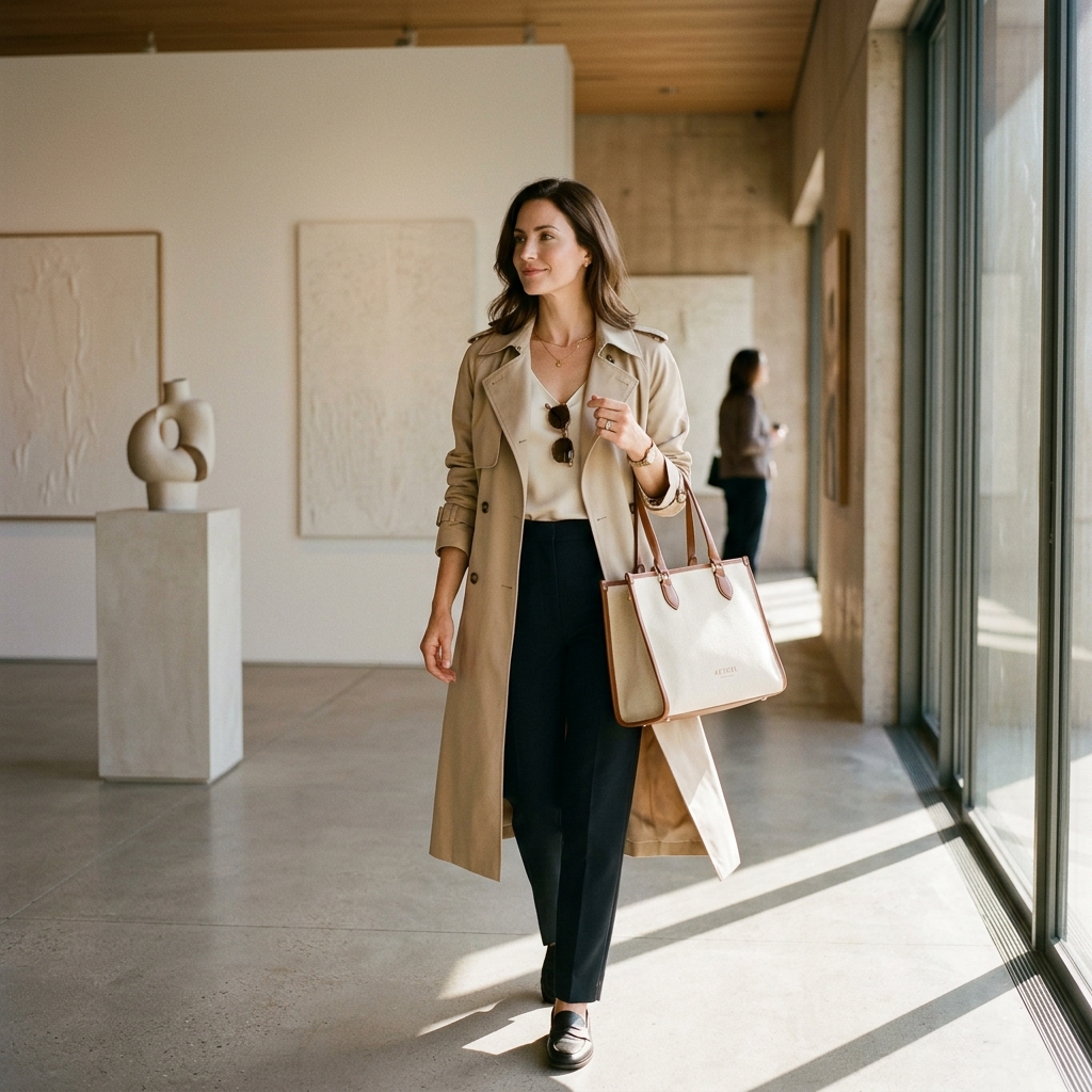 The Archive Canvas Tote Bag Lifestyle View